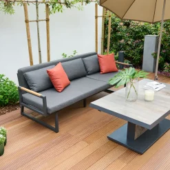 Loungemöbel*SIENA GARDEN Calera Move Loungesofa | 3-Sitzer | Texfabric mix-anthrazit