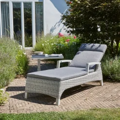 Gartenliegen*SIENA GARDEN Corido Gartenliege | Rattangeflecht ice-grey