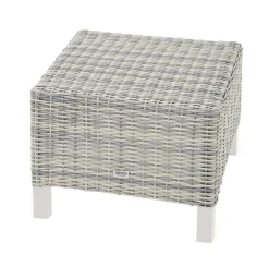 Gartenhocker*SIENA GARDEN Corido Hocker | Rattangeflecht ice grey