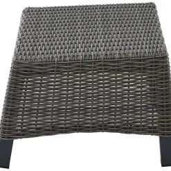 Gartenhocker*SIENA GARDEN Corido Hocker | Rattangeflecht charcoal grey