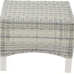 Gartenhocker*SIENA GARDEN Corido Hocker | Rattangeflecht ice grey