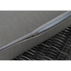 Gartenhocker*SIENA GARDEN Corido Hocker | Rattangeflecht charcoal-grey