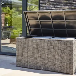 Kissenboxen*SIENA GARDEN Corido Kissenbox | Rattangeflecht charcoal grey
