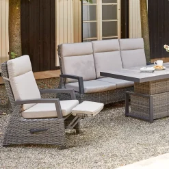 Loungemöbel*SIENA GARDEN Corido Loungesessel | Rattangeflecht charcoal-grey