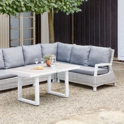 Loungemöbel | Loungesets*SIENA GARDEN Corido Loungesofa | 2-Sitzer mit Armlehne links | Rattangeflecht ice-grey