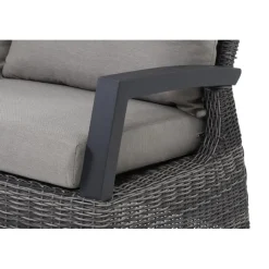 Loungemöbel | Loungesets*SIENA GARDEN Corido Loungesofa | 2-Sitzer mit Armlehne links | Rattangeflecht charcoal-grey