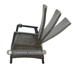 Wintergartenmöbel | Move Sessel*SIENA GARDEN Corido Move Gartensessel | Rattangeflecht charcoal-grey