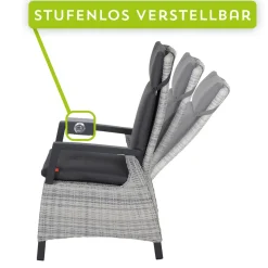 Wintergartenmöbel | Move Sessel*SIENA GARDEN Corido Move Gartensessel | Rattangeflecht ice-grey