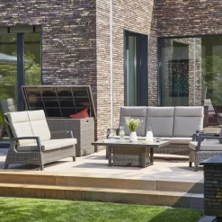 Loungemöbel*SIENA GARDEN Corido Move Loungesofa | 2-Sitzer | Rattangeflecht charcoal-grey