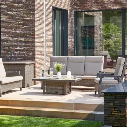 Loungemöbel*SIENA GARDEN Corido Move Loungesofa | 3-Sitzer | Rattangeflecht charcoal-grey