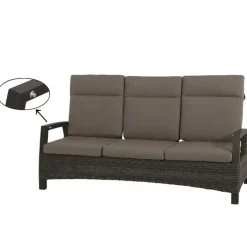 Loungemöbel*SIENA GARDEN Corido Move Loungesofa | 3-Sitzer | Rattangeflecht charcoal-grey