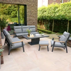 Loungemöbel | Gartenbänke*SIENA GARDEN Cortina Bank | 3-Sitzer | Kordel grau