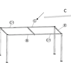 Pavillons*SIENA GARDEN Dachstrebe zu Sky Pavillon 4x3 Meter