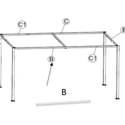 Pavillons*SIENA GARDEN Dachstrebe zu Sky Pavillon 4x3 Meter