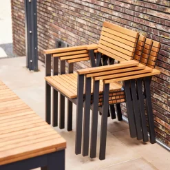 Essgruppen*SIENA GARDEN Gartenmöbelset Bozen Esstisch + 3x Bozen Stapelsessel + Bozen 3er Bank