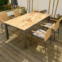 Wintergartenmöbel | Essgruppen*SIENA GARDEN Gartenmöbelset Silva + 4x Roma Stapelsessel