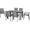Essgruppen*SIENA GARDEN Gartenmöbelset Silva Esstisch + 6x Velia Stapelsessel
