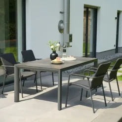 Essgruppen*SIENA GARDEN Gartenmöbelset Silva Gartentisch + 4x Repton Stapelsessel