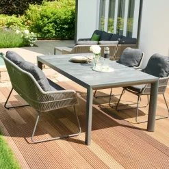Essgruppen*SIENA GARDEN Gartenmöbelset Silva Gartentisch + 2x Kansas Dining Sessel + 2-Sitzer Dining Bank