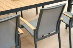 Essgruppen*SIENA GARDEN Gartenmöbelset Silva Gartentisch + 6x Velia Stapelsessel