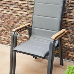Essgruppen*SIENA GARDEN Gartenmöbelset Silva Gartentisch + 4x Tesoro HB Stapelsessel