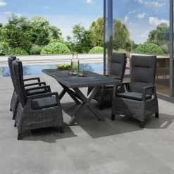 Essgruppen*SIENA GARDEN Gartenmöbelset Sincro Ausziehtisch + 4x Corido Move Gartensessel