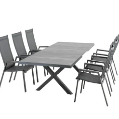 Essgruppen*SIENA GARDEN Gartenmöbelset Sincro Ausziehtisch + 6x Savona Stapelsessel