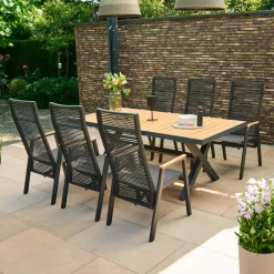 Essgruppen*SIENA GARDEN Gartenmöbelset Sincro Ausziehtisch + 6x Bologna Move Gartensessel