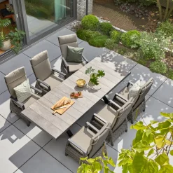 Essgruppen*SIENA GARDEN Gartenmöbelset Sincro Ausziehtisch + 6x Corido Move Gartensessel