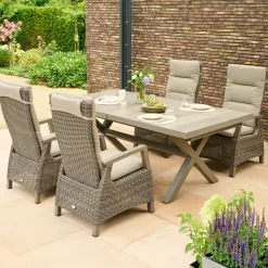 Essgruppen*SIENA GARDEN Gartenmöbelset Sincro Ausziehtisch + 4x Corido Move Gartensessel