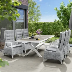 Essgruppen*SIENA GARDEN Gartenmöbelset Sincro Ausziehtisch + 6x Corido Move Gartensessel