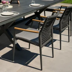Essgruppen*SIENA GARDEN Gartenmöbelset Sincro Ausziehtisch + 6x Cortina Stapelsessel
