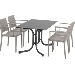 Essgruppen*SIENA GARDEN Gartenmöbelset Sola Klapptisch + 4x Urban Lights Lane