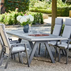 Essgruppen*SIENA GARDEN Gartenmöbelset Tirana Ausziehtisch + 6x Valencia Move Gartensessel