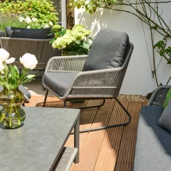 Loungemöbel*SIENA GARDEN Kansas Loungesessel | Rattangeflecht grau