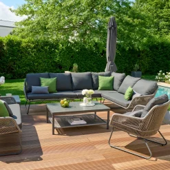 Loungemöbel | Loungesets*SIENA GARDEN Kansas Modul Mittelsofa | Rattangeflecht dunkelgrau