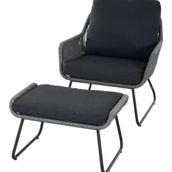Loungemöbel | Loungesets*SIENA GARDEN Kansas Modul Ottoman | Rattangeflecht dunkelgrau