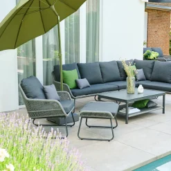 Loungemöbel | Loungesets*SIENA GARDEN Kansas Modul Ottoman | Rattangeflecht dunkelgrau