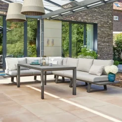 Loungemöbel*SIENA GARDEN Lardos 3-Sitzer-Bank | Aluminium matt anthrazit