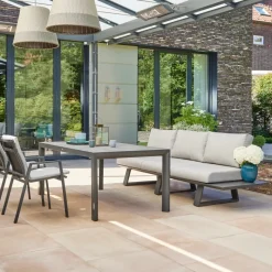 Loungemöbel*SIENA GARDEN Lardos 3-Sitzer-Bank | Aluminium matt anthrazit