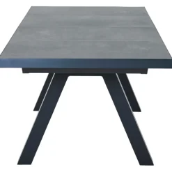 Ausziehtische*SIENA GARDEN Lindos Ausziehtisch | Keramik anthrazit mit Inlay aus Teakholz FSC® 100 %
