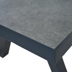 Ausziehtische*SIENA GARDEN Lindos Ausziehtisch | Keramik anthrazit mit Inlay aus Teakholz FSC® 100 %