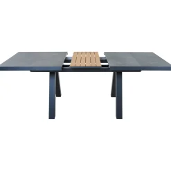 Ausziehtische*SIENA GARDEN Lindos Ausziehtisch | Keramik anthrazit mit Inlay aus Teakholz FSC® 100 %