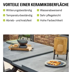 Esstische*SIENA GARDEN London Gartentisch | Keramik anthrazit