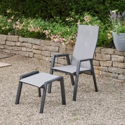 Gartenhocker*SIENA GARDEN London Hocker | RANOTEX® schwarz-grau