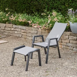 Gartenhocker*SIENA GARDEN London Hocker | RANOTEX® schwarz-grau