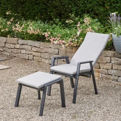Gartenhocker*SIENA GARDEN London Hocker | RANOTEX® schwarz-grau