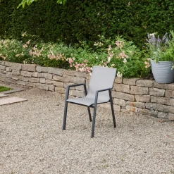 Stapelsessel*SIENA GARDEN London Stapelsessel | RANOTEX® schwarz-grau