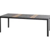 Esstische*SIENA GARDEN Lugano Gartentisch | Keramik anthrazit mit Inlay aus Teakholz FSC® 100 %