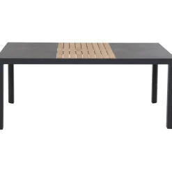 Esstische*SIENA GARDEN Lugano Gartentisch | Keramik anthrazit mit Inlay aus Teakholz FSC® 100 %